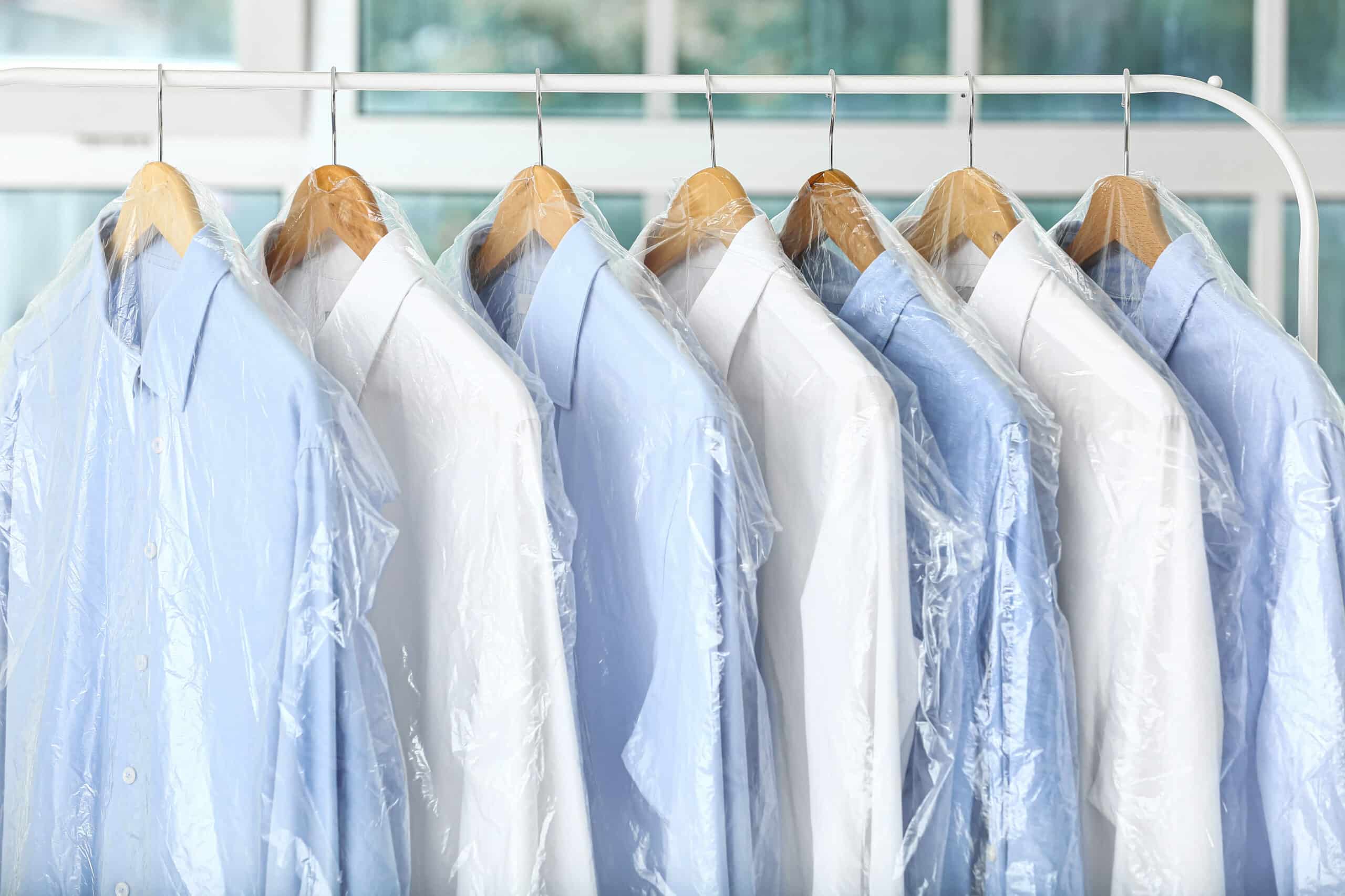 Dry Cleaned White and Blue Dress Shirts