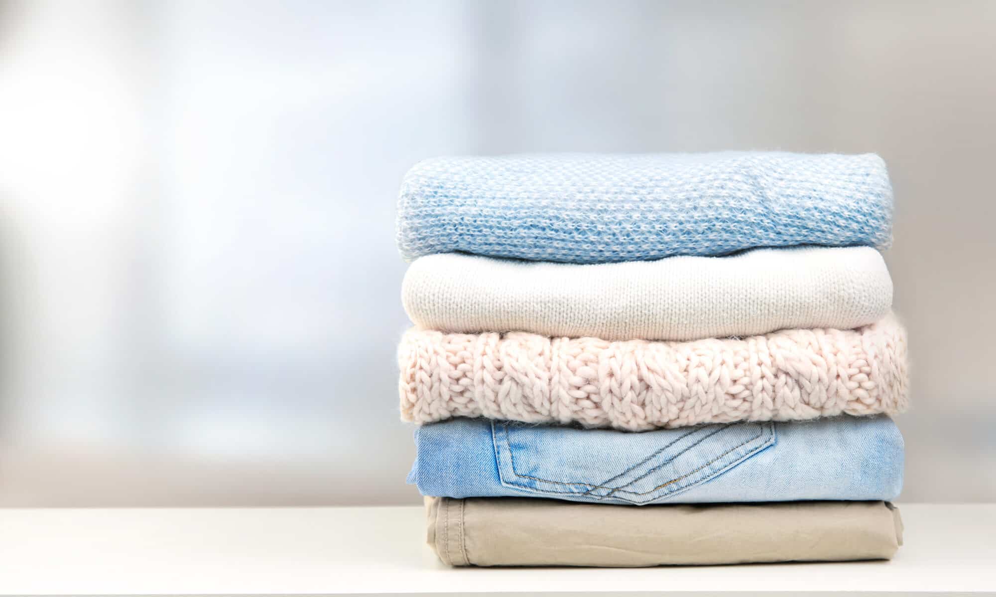 Stack of folded laundry